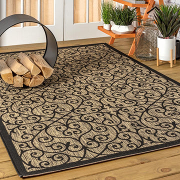 Madrid Vintage Filigree Textured Weave Indoor/outdoor Area Rug